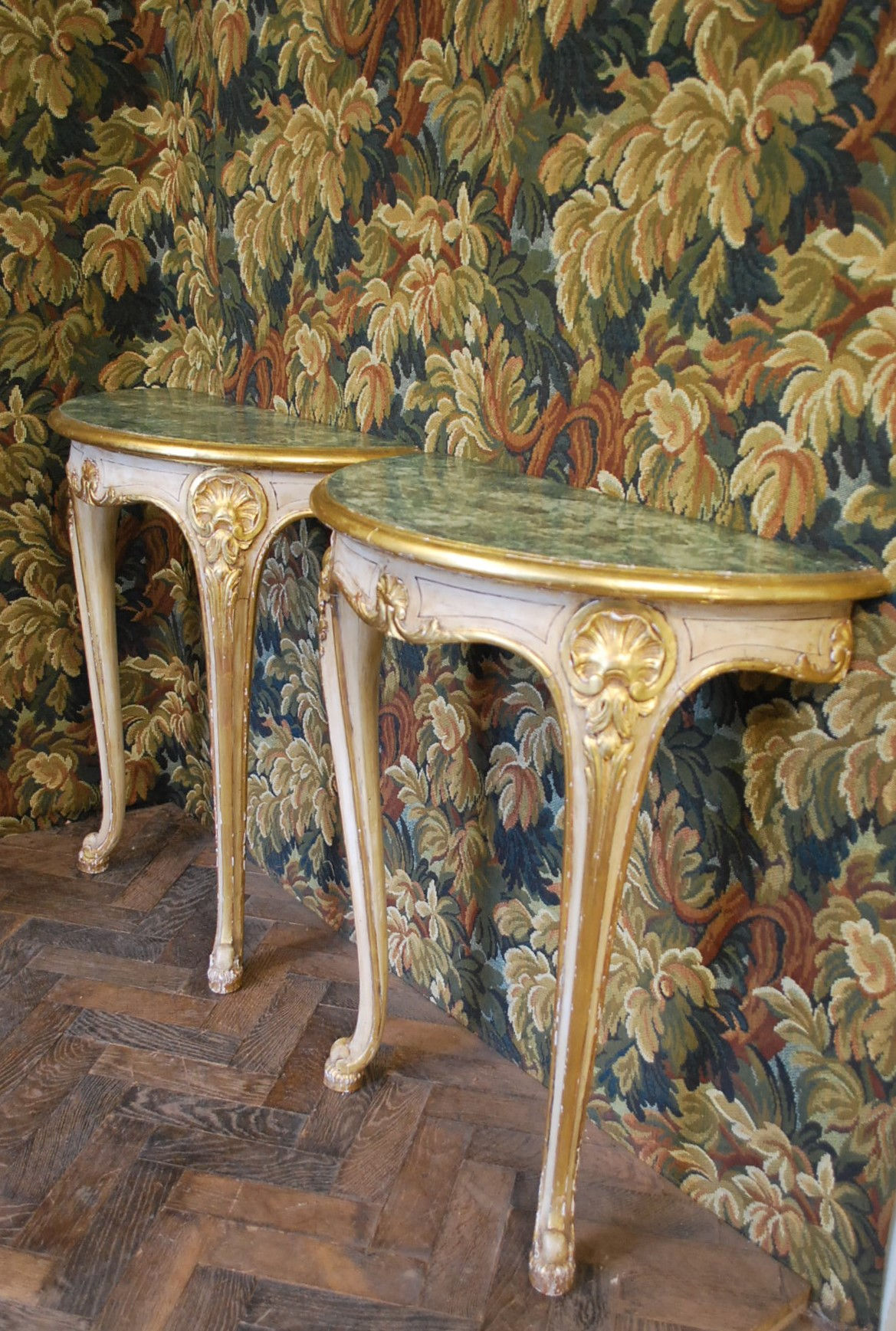 Pair of Painted French Console Tables