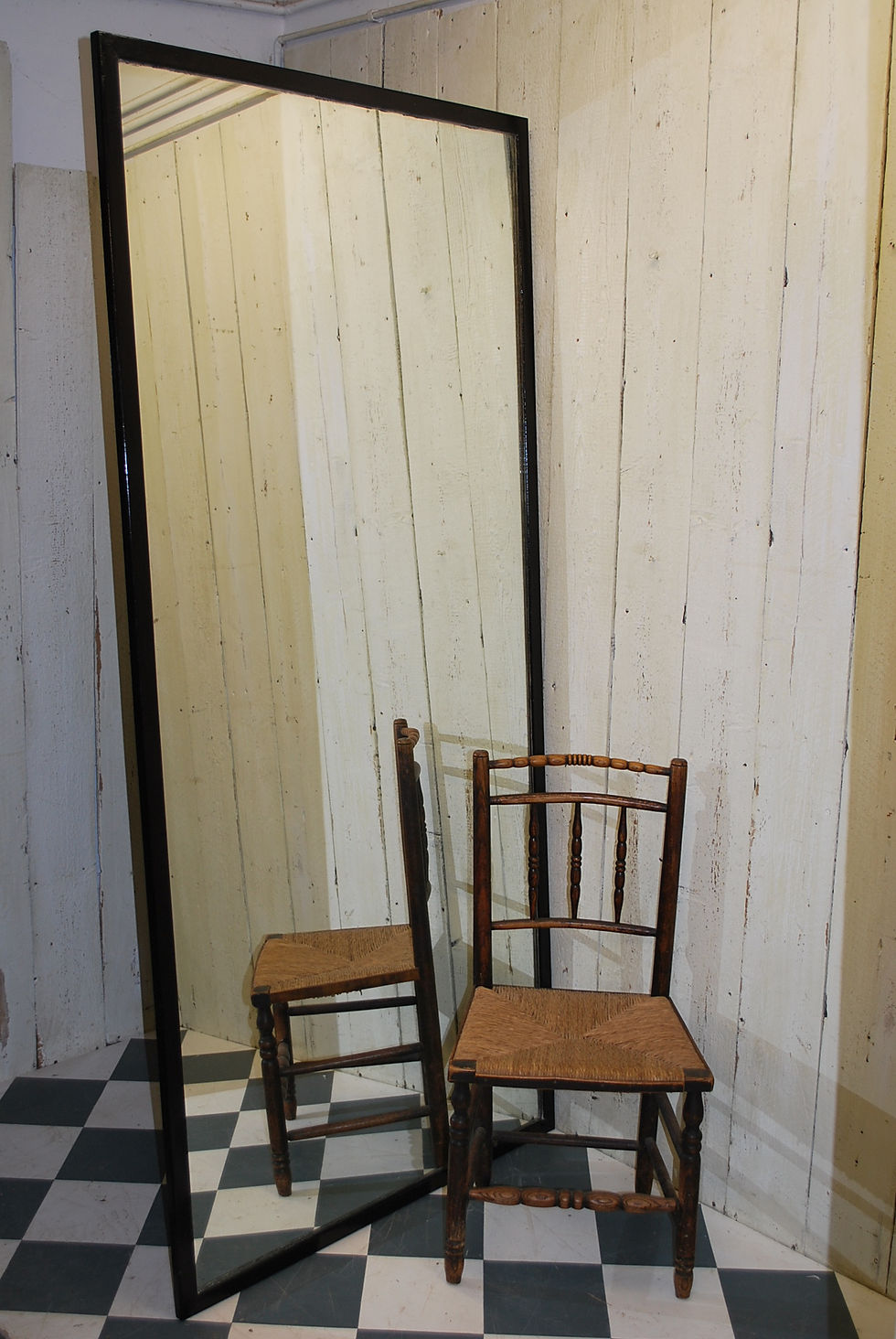 LARGE ANTIQUE SHOP FITTERS DRESSING ROOM OVERMANTLE MIRROR