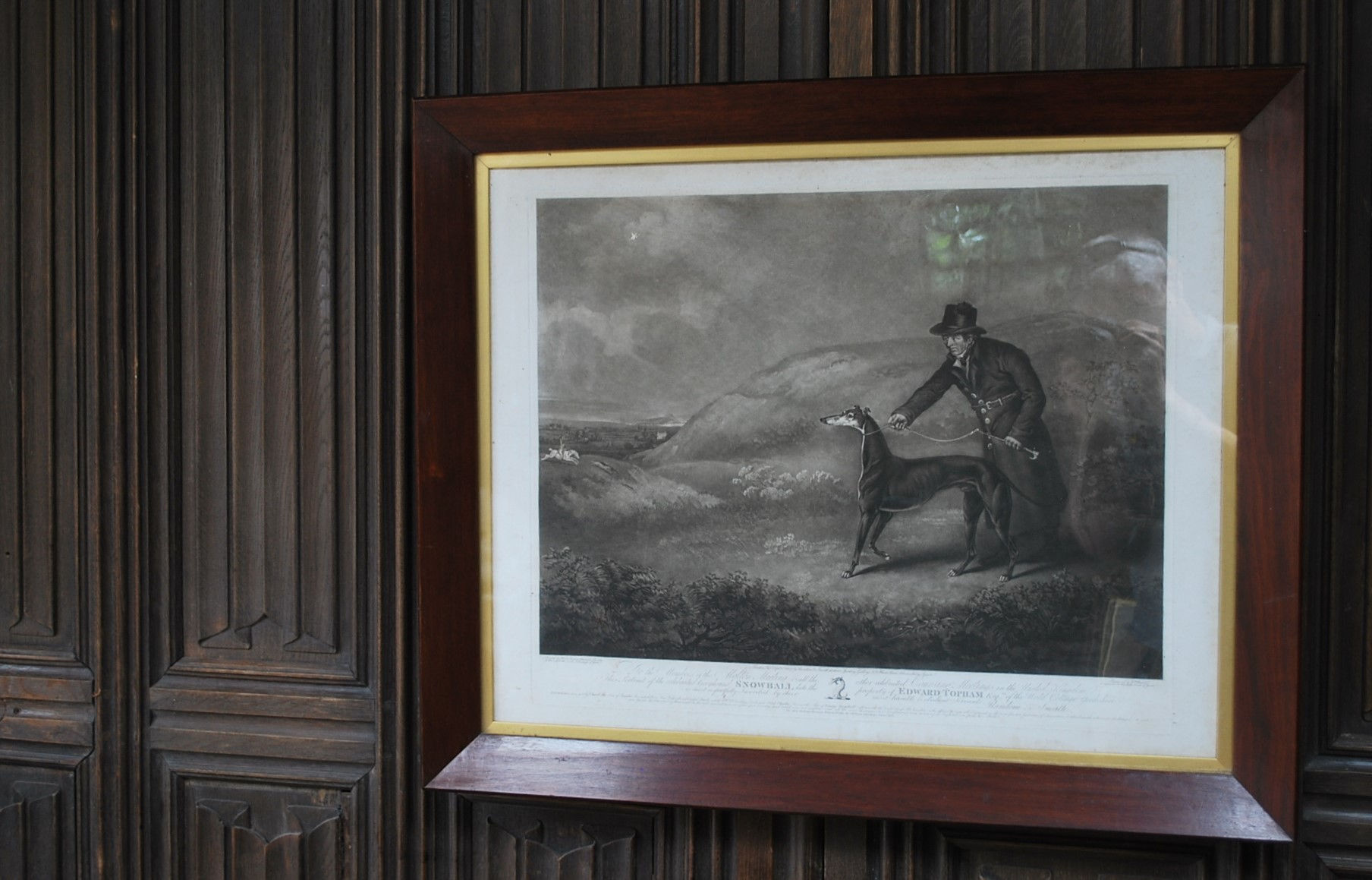'Snowball the Greyhound' Framed Engraving
