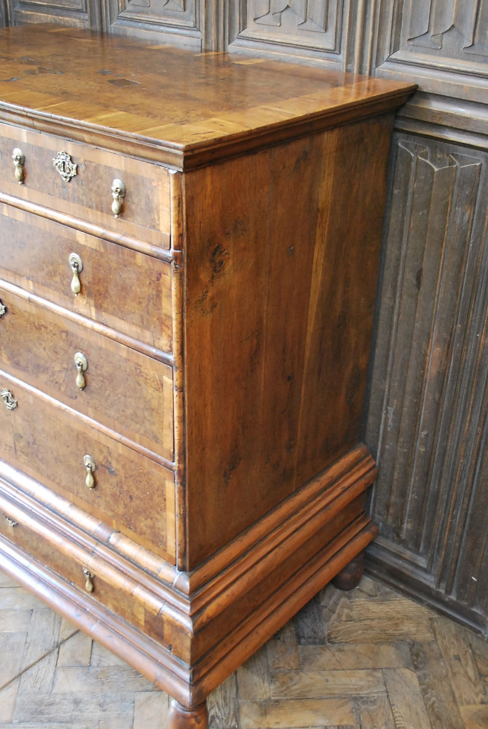 Thumbnail: William and Mary burr oak chest of drawers