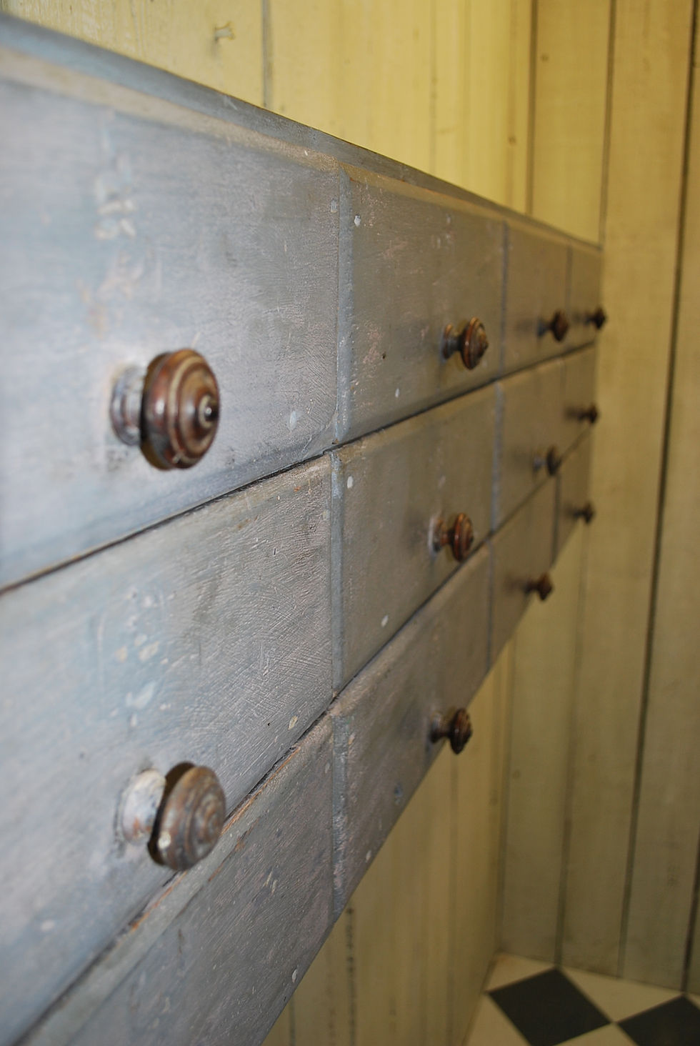 Thumbnail: Original Painted Bank of Drawers
