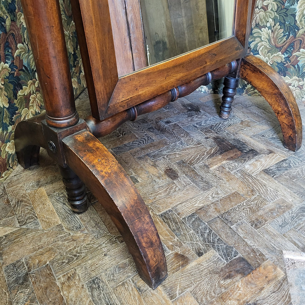 Thumbnail: Large French Empire  'cheval' dressing  mirror