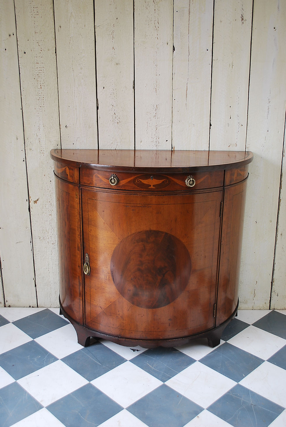 Demi Lune Sheraton Style Commode / Cabinet