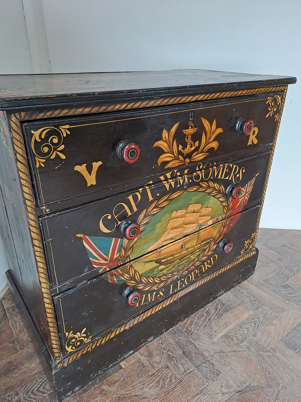 Thumbnail: Painted maritime style chest of drawers