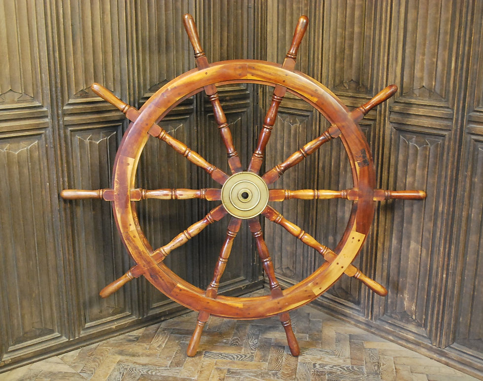 Thumbnail: Large Teak Ships Wheel
