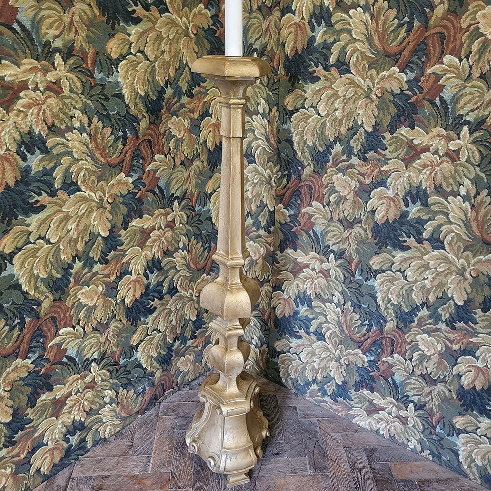 Thumbnail: Italian carved and gilt wood standard lamp