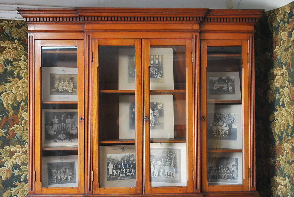 Thumbnail: Antique Gothic oak breakfront bookcase