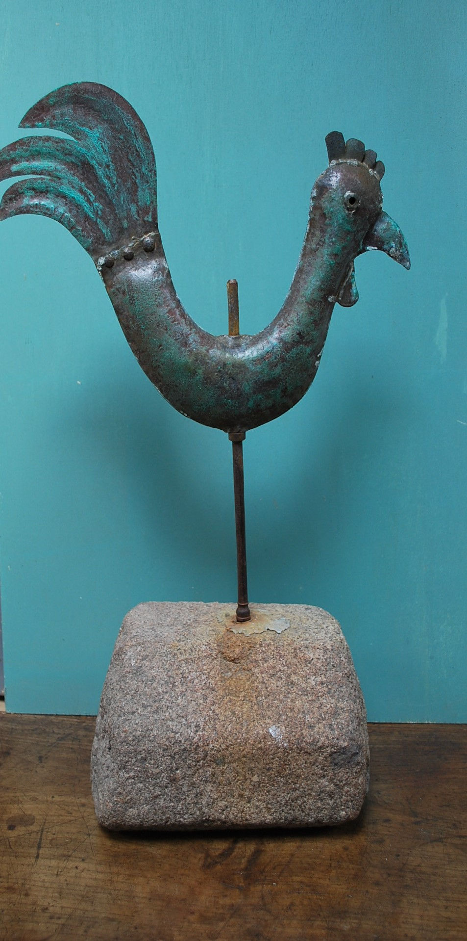 Thumbnail: Antique French Copper Cockerel Weathervane C.1910