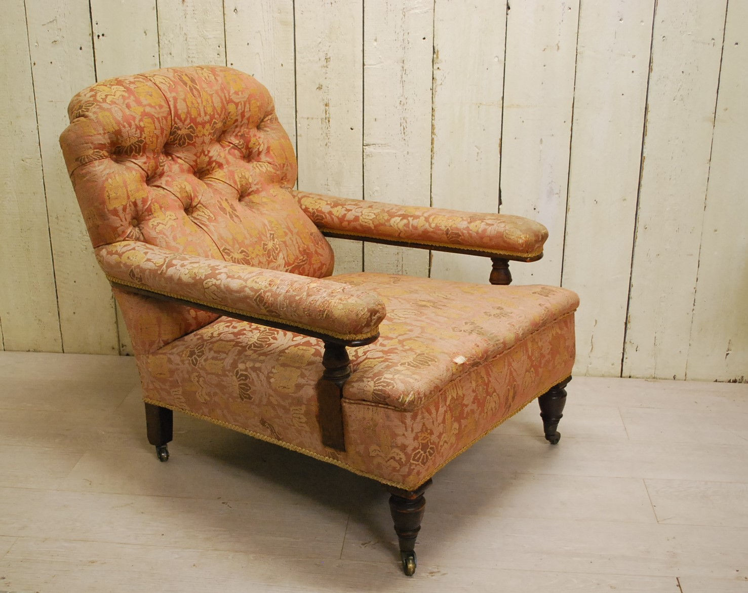 Antique English Country House Open Armchair