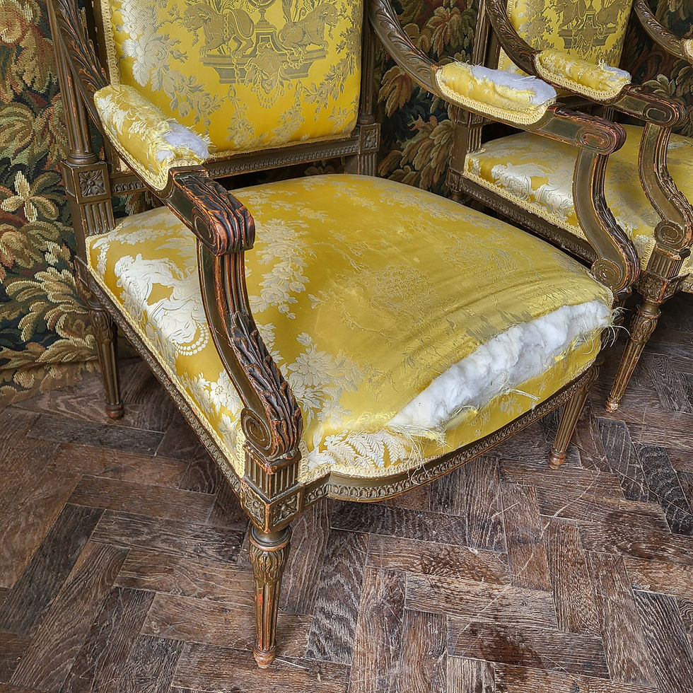 Thumbnail: Large French open armchairs