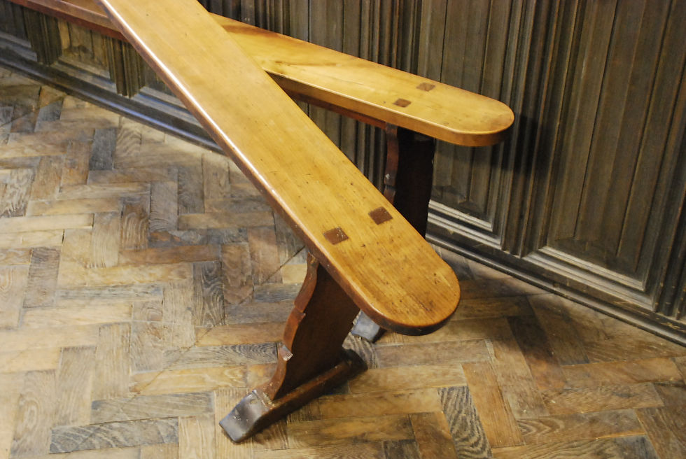 Thumbnail: Antique Farmhouse Cherry Wood Benches