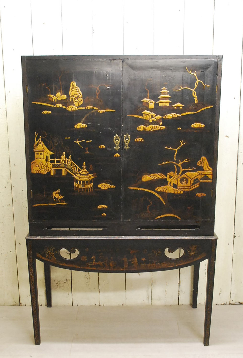Thumbnail: Chinoiserie Lacquered Cabinet On Stand