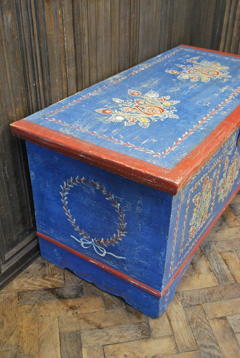 Thumbnail: Folk art painted blanket box