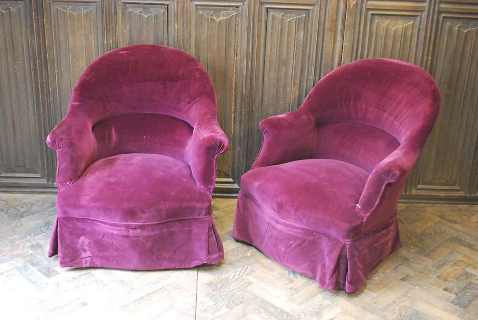 Pair of French Upholstered Fauteuil Armchairs