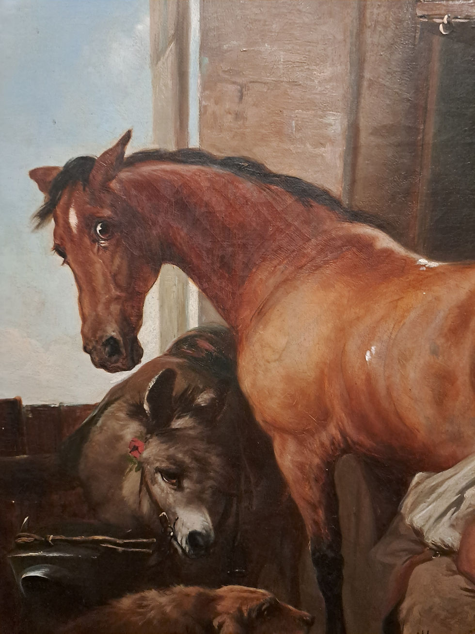 Thumbnail: Victorian Oil Painting after Landseer – “The Shoeing"