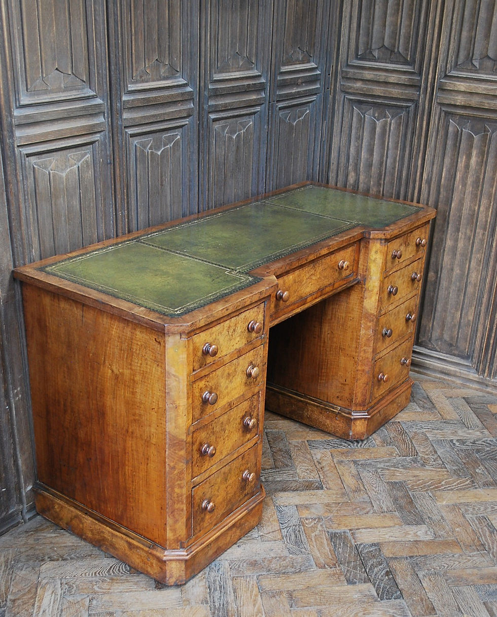 Thumbnail: Antique Walnut pedestal desk