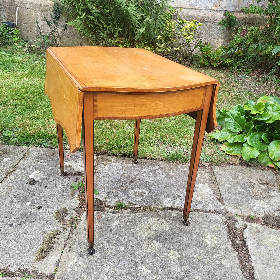 Thumbnail: Satinwood serpentine Pembroke table