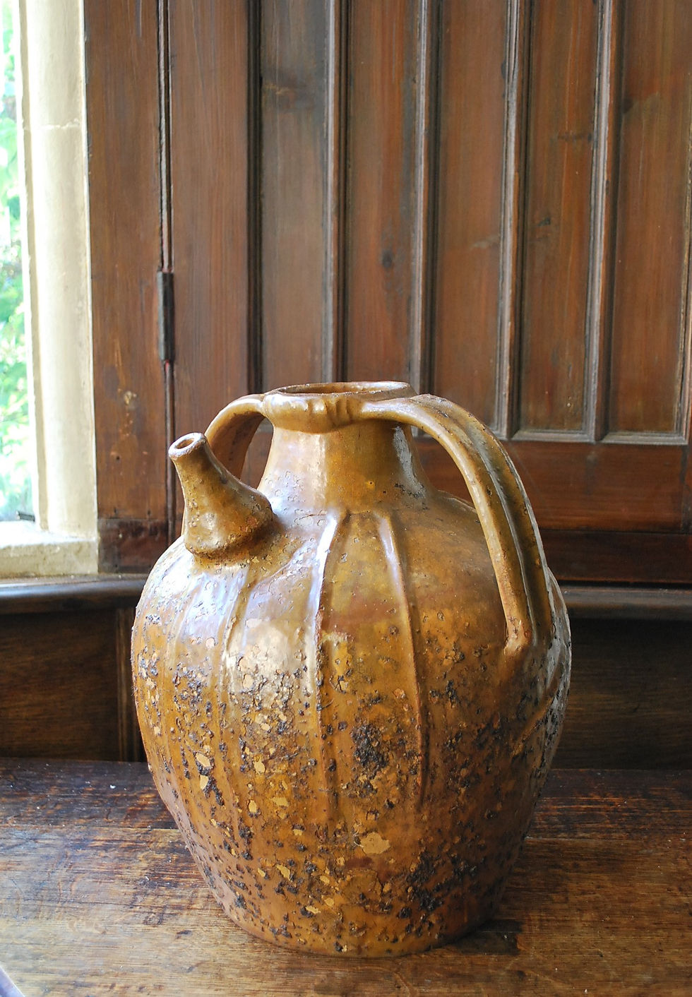 Thumbnail: Antique walnut oil jug