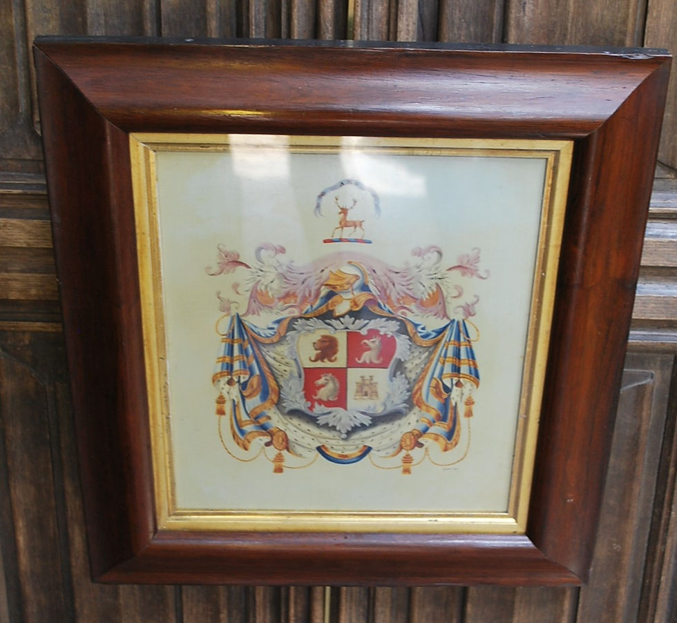 Thumbnail: Painted Armorial Crest On Canvas