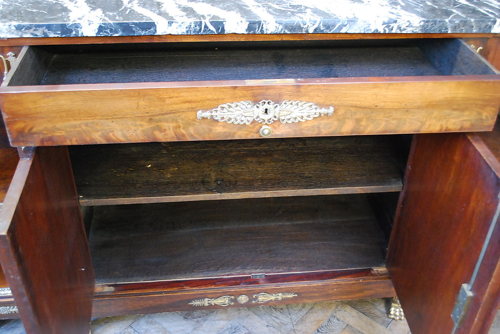 Thumbnail: French Empire mahogany side cabinet