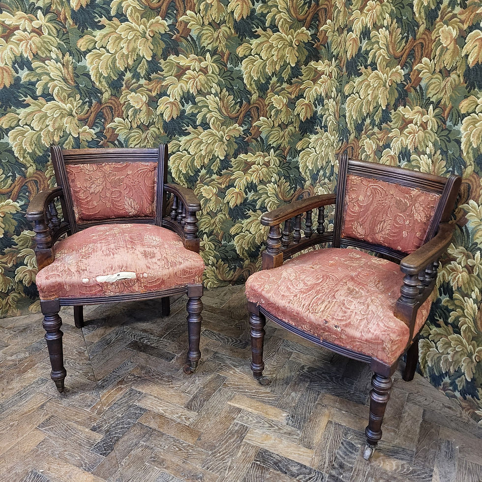 Thumbnail: Pair of mahogany desk chairs