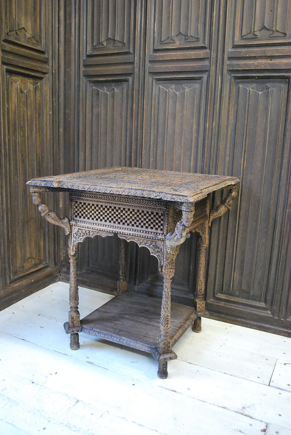 Thumbnail: Antique carved Burmese occasional Table