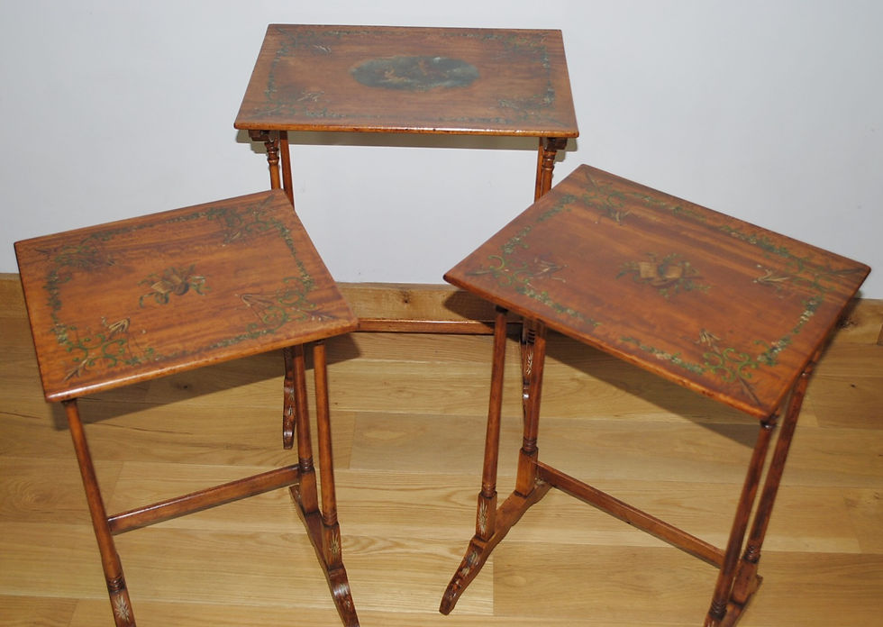 Thumbnail: Painted satinwood nest of tables