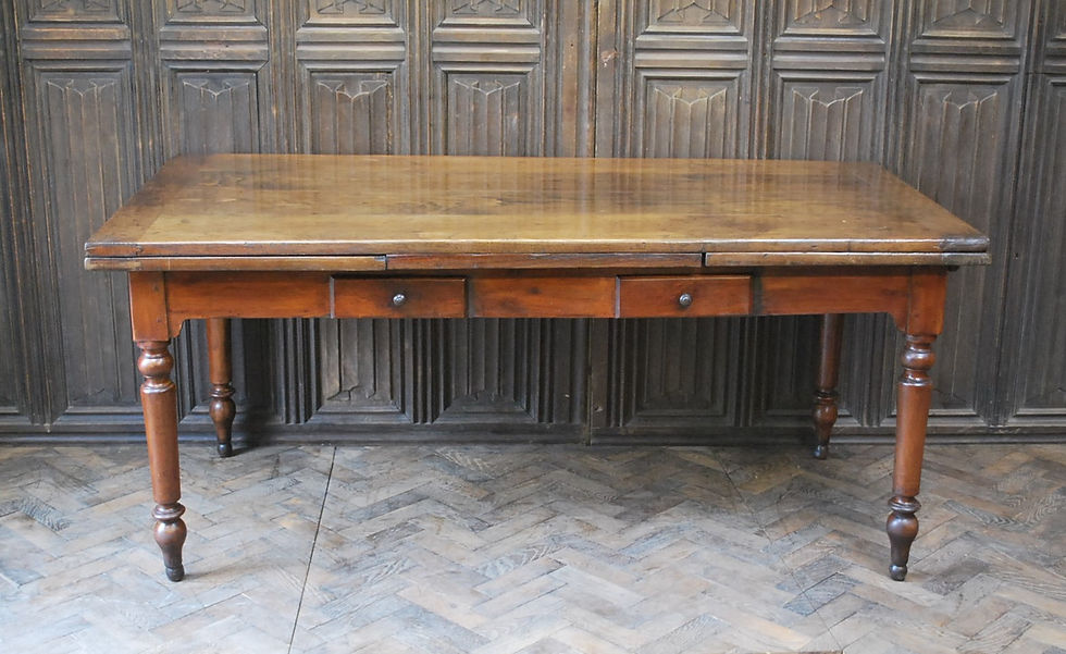 French extending mixed wood farmhouse table