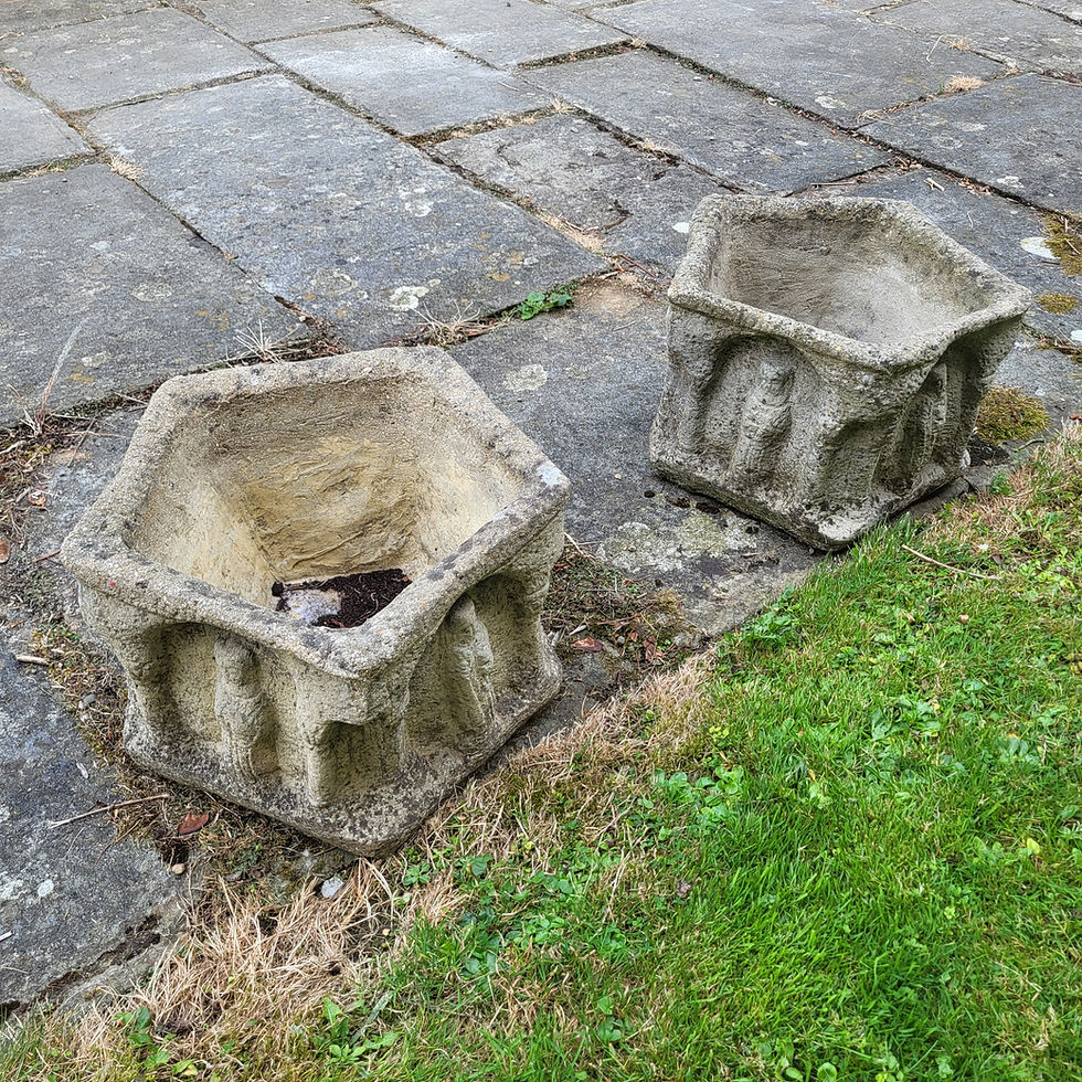Thumbnail: Pair of medieval style French planters