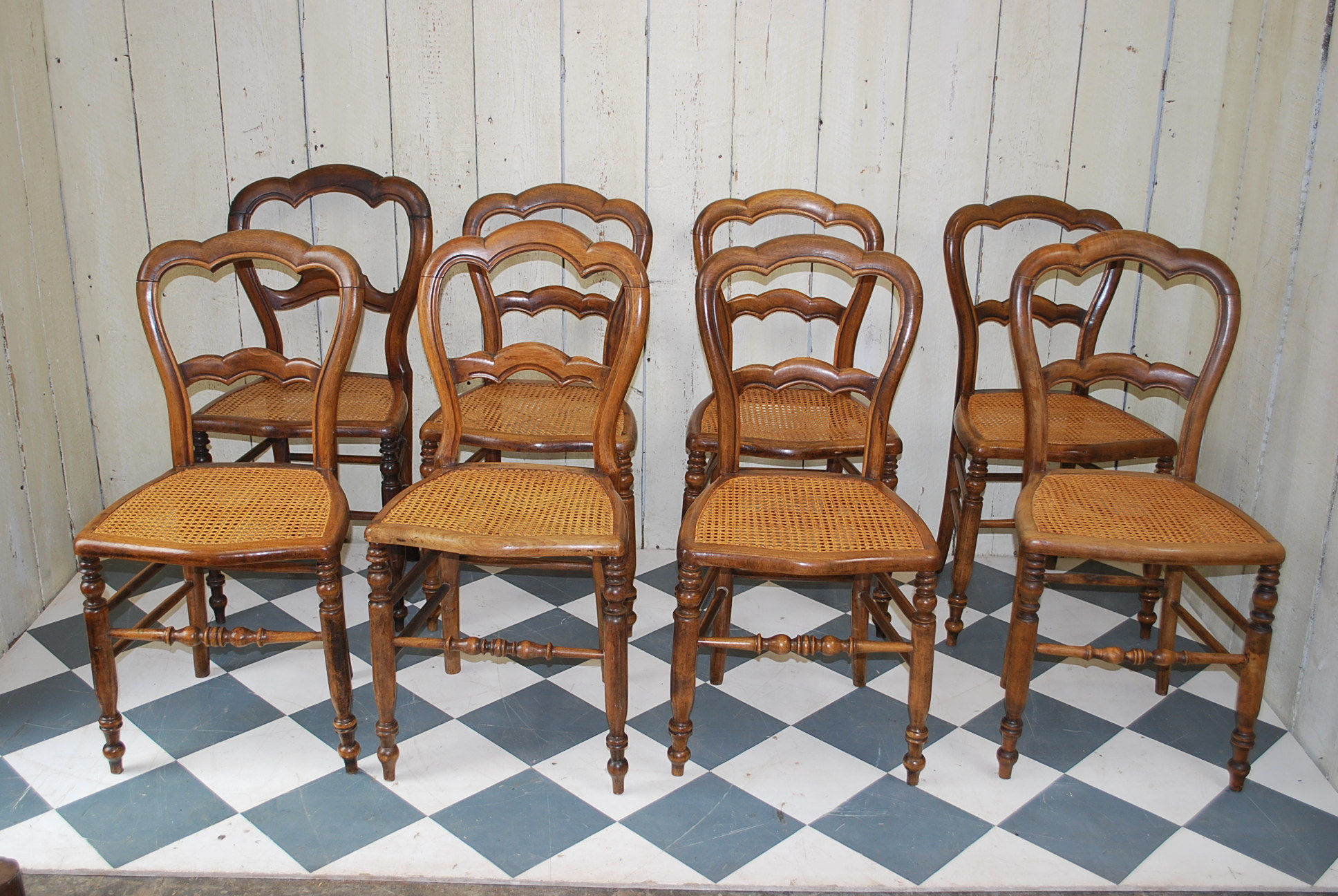 Set of Eight Antique French Bistro Chairs Ref: 267