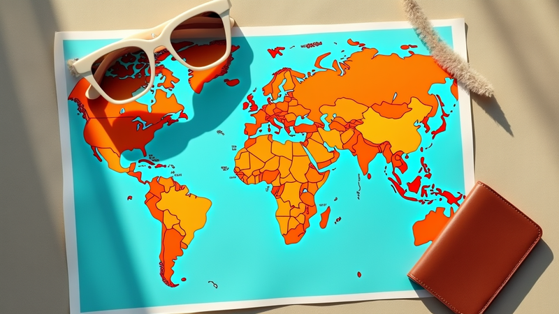 world map to look for holiday destination
