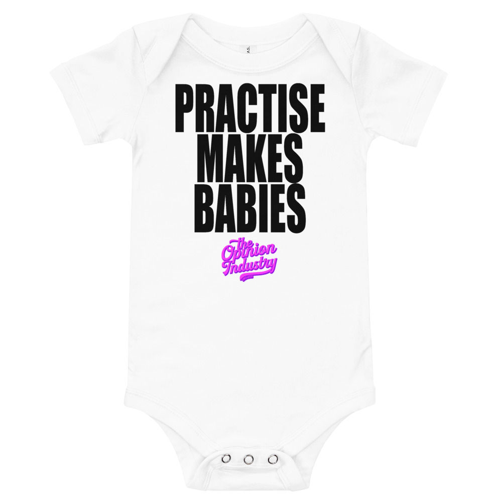 Practise Makes Babies Onesie Pink - The Opinion Industry