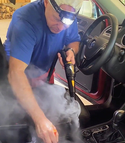 Steam cleaning interior car seats and carpets – Kinsella Auto Detailing professional service