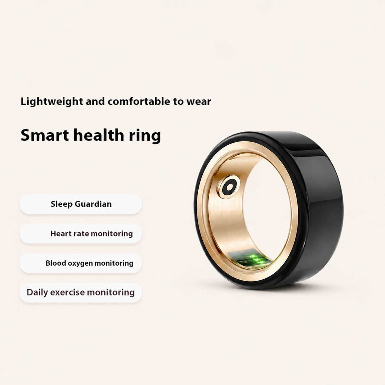 Ceramic Health Monitoring Smart Ring