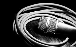 Microphone noir et blanc