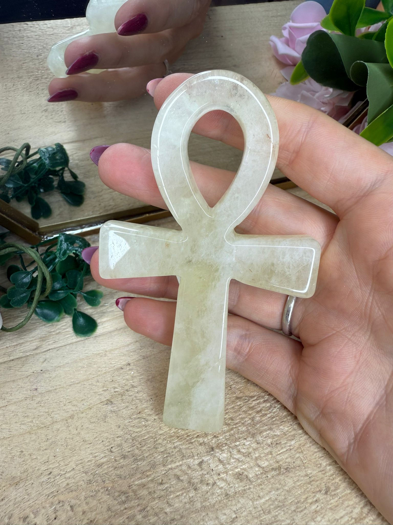 Lemon Quartz Ankh