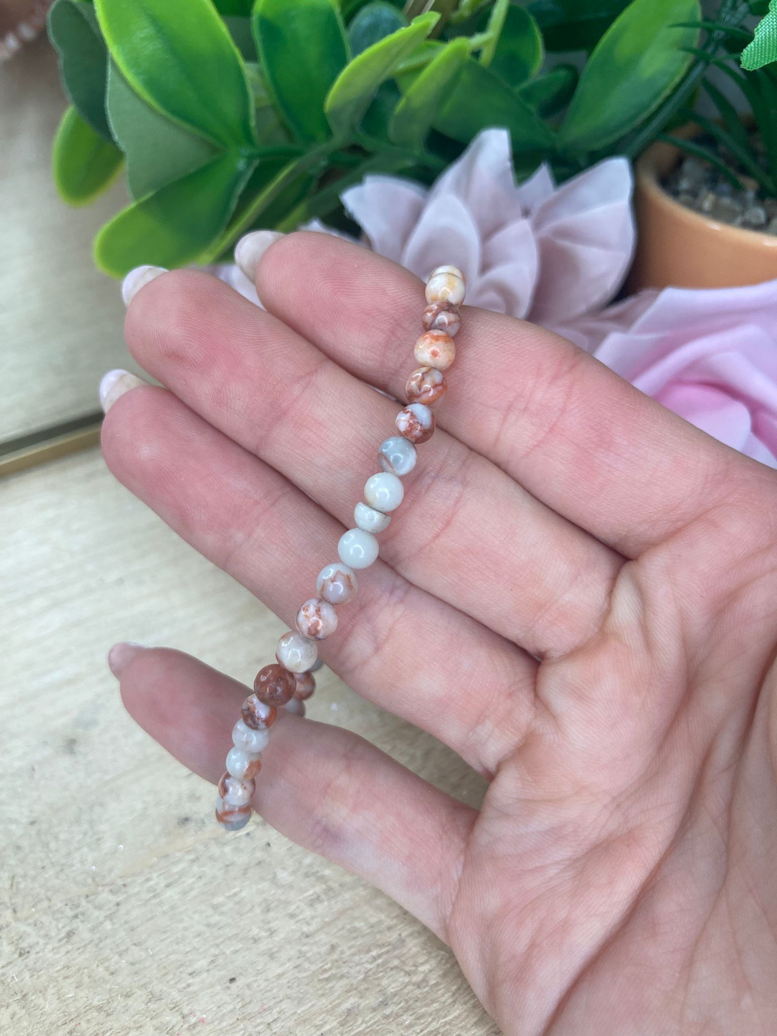 Red Vein/ Network Jasper Bracelet