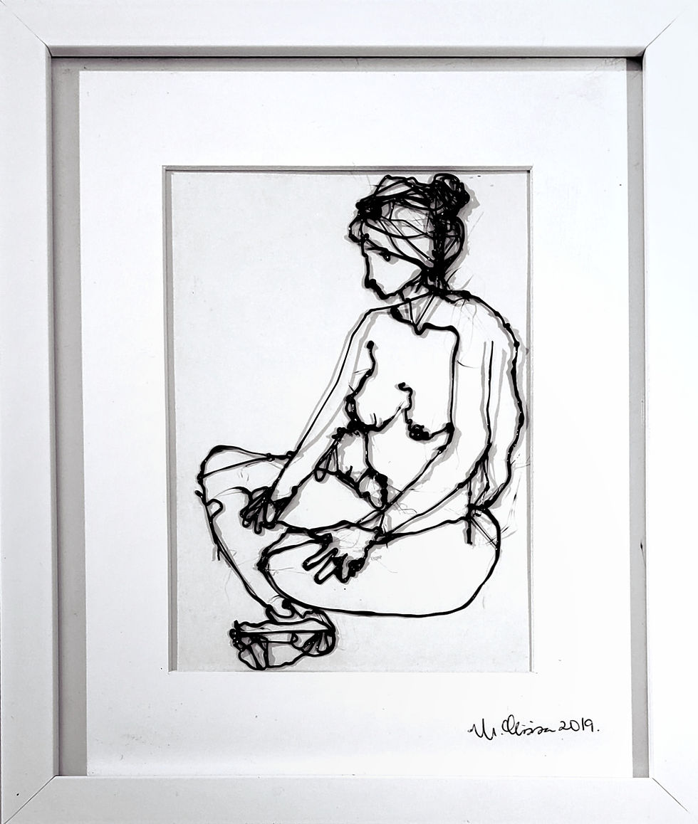 Miniatura: 28 x 23 cm Melted Filament Line Art Flat Sculptures
