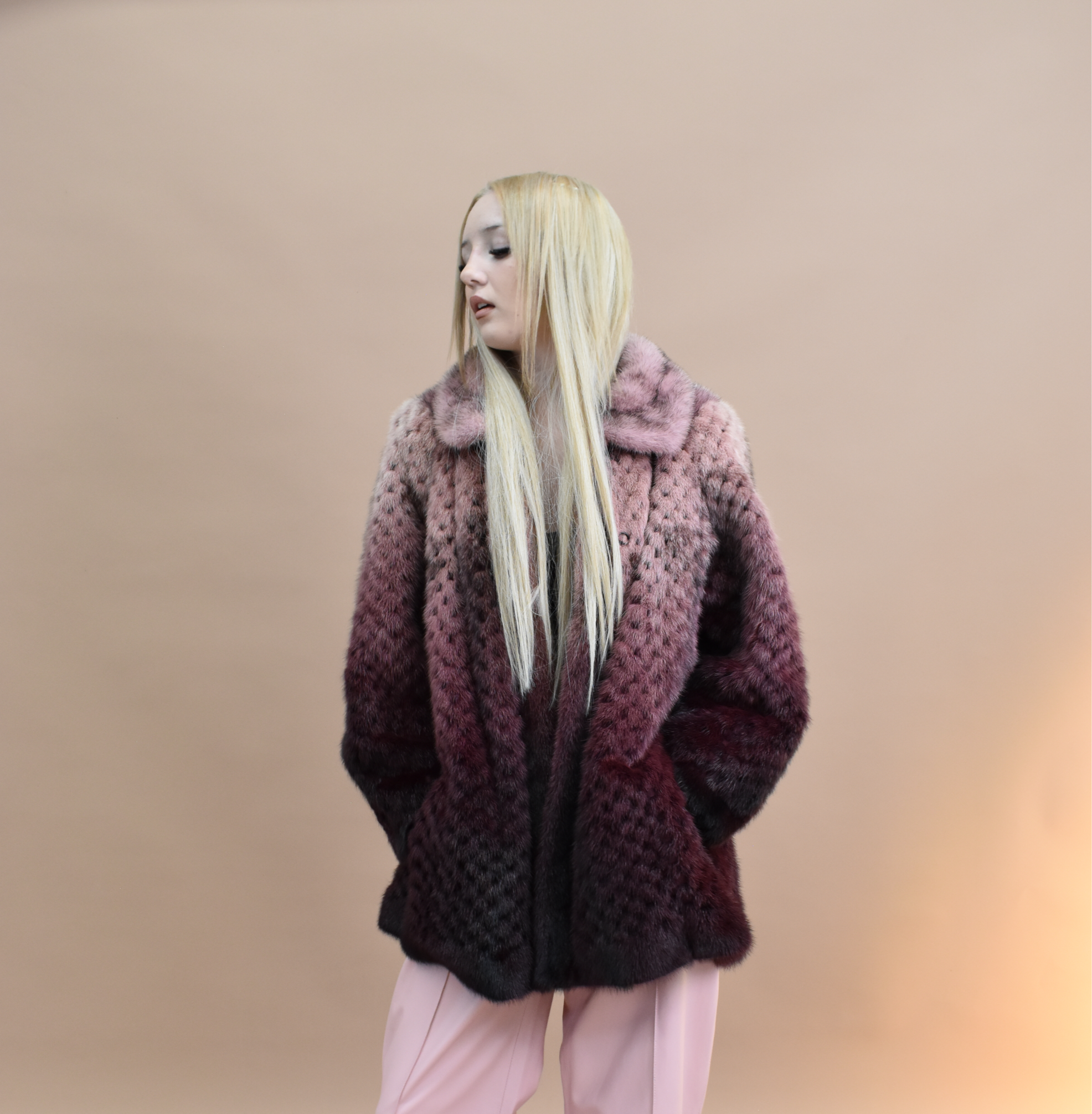Pink Ombre Mink sz M