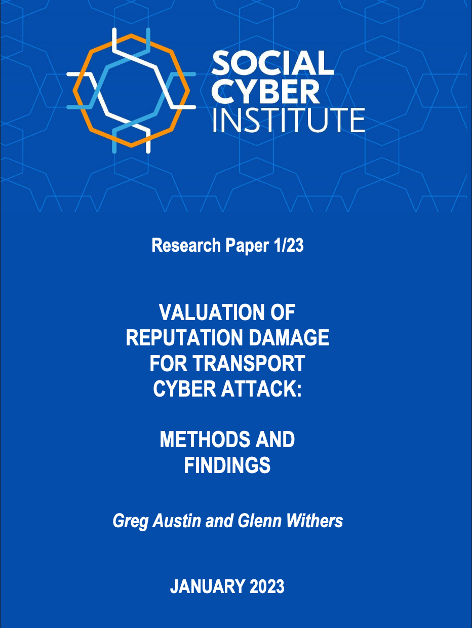 Valuation of Reputation Damage for  Transport Cyber Attack: Methods and Findings