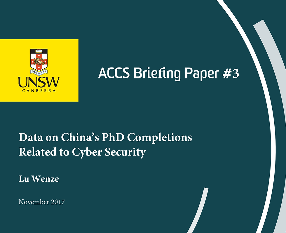 Data on China’s PhD Completions Related to Cyber Security