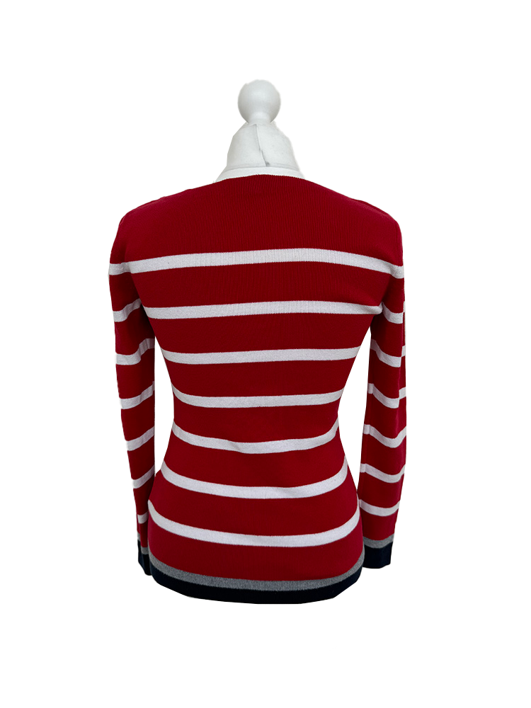 Tommy Hilfiger csíkos pulcsi piros