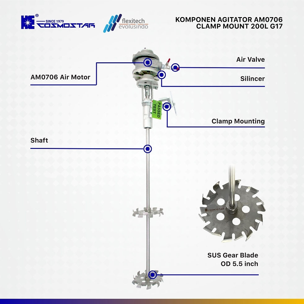 Thumbnail: COSMOSTAR AM0706 – 3.6HP Air-Operated Motor Agitator, Vane-Type