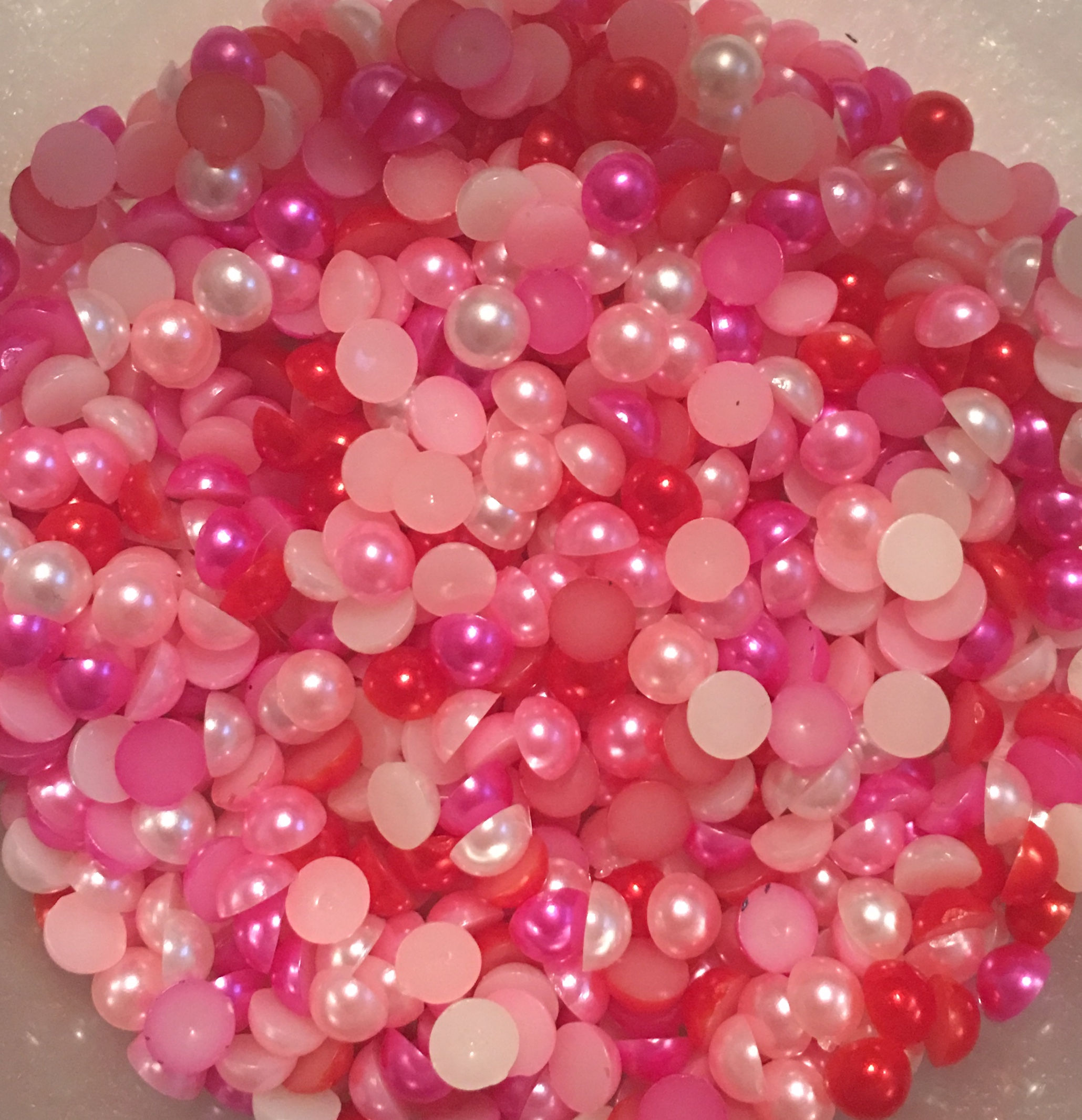 Valentines mix - Flatback Pearls - various size