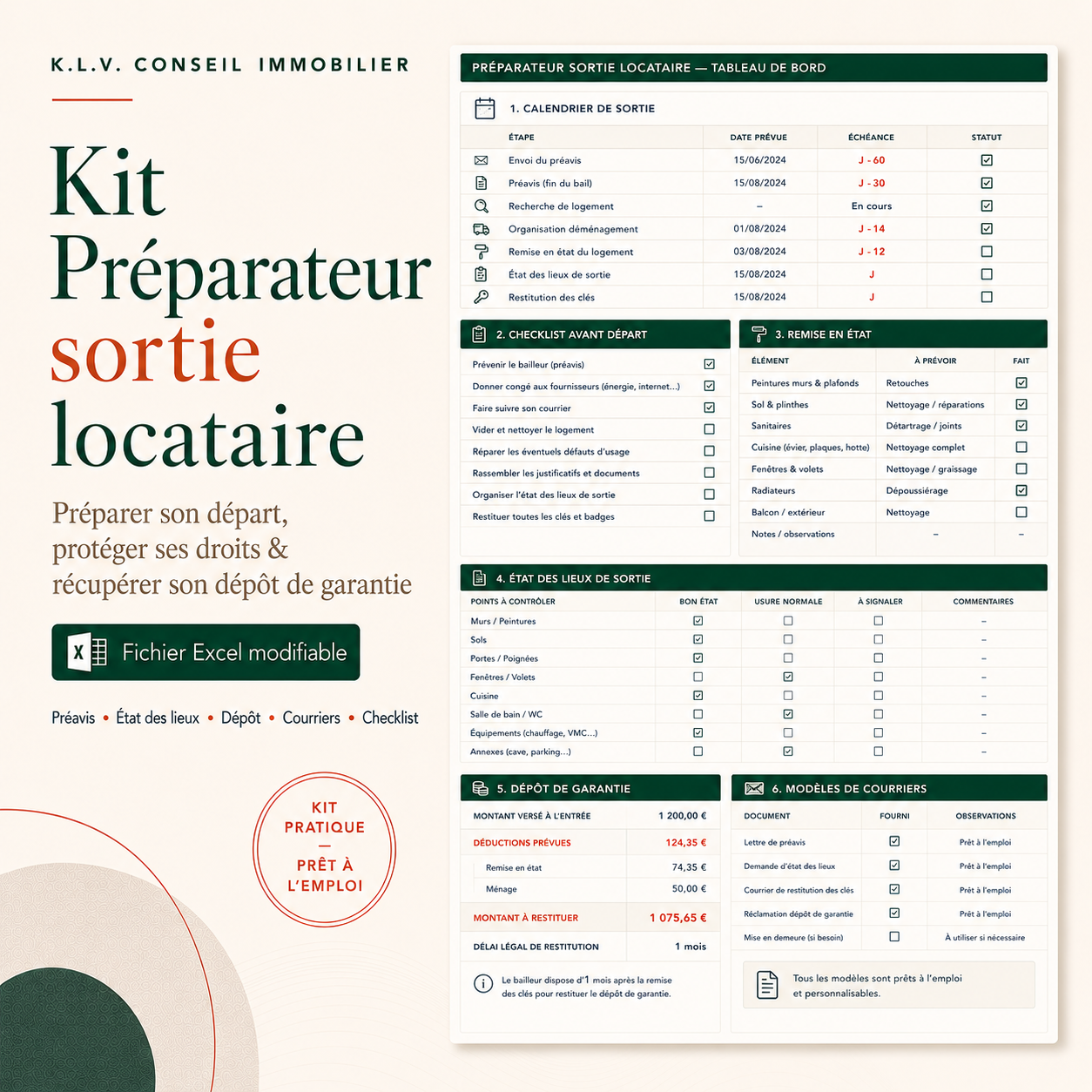Kit locataire - Préparateur de sortie