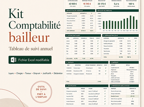 Image du tableau Excel du kit bailleur "Comptabilité - Tableau de suivi Annuel"