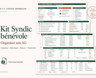 Image descriptive du tableau Excel pour syndic bénévole du kit "Organiser son Assemblée Générale"