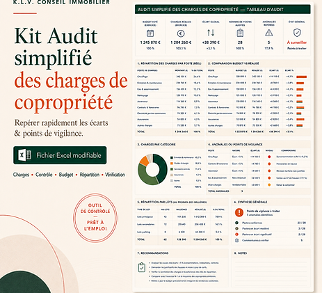 Image descriptive du tableau Excel du kit "Conseil Syndical - audit simplifié des charges de copropriété"
