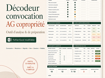 Image descriptive du tableau Excel copropriétaires du kit "Décodeur de convocation d'Assemblée Générale"