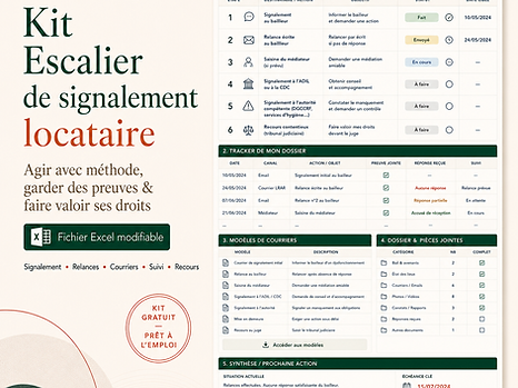 Image descriptive du tableau Excel du kit locataires "Escalier de signalement"